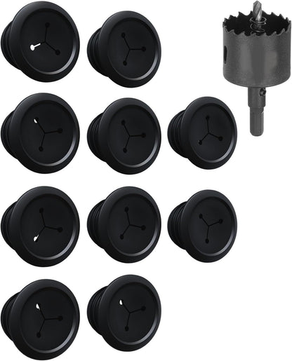 ECHOGEAR Wall Cable Hiders for Cable Management - 2.25" Mini Cord Hider Conceals 3 Low Voltage Cables Behind Wall - Perfect for Speakers, Mounted TVs, Desks & More - Black 10-Pack