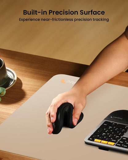 ProtoArc Leather Desk Mat, Large Mouse Pad- 31.5×15.8 inch, Non-Slip PU Leather Desk Pad Protector, Premium Desktop Mat for Computer, Keyboard and Mouse, Milk Tea