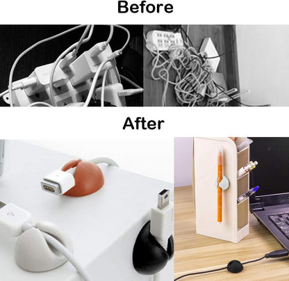 SourceTon 2 Packs Aluminum Headphone Stand Hanger and 6 Cable Clips, 2 Headset Holder Mount (Black and Silver) and 6 Cable Organizers with Strong Adhesive Tape and Screws for Headphones