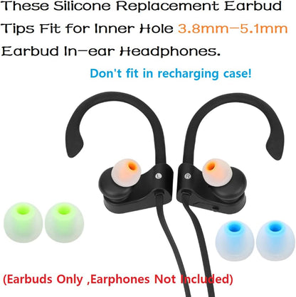 Earbud Tips Earbud Replacement Pieces Silicone Soft and Comfortable Compatible with Senso, Tozo, Sony & Other Inner Hole 3.8mm -5.1mm Earbud in-Ear Headphones 9 Pairs S/M/L