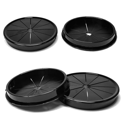 4 Pcs Cable Grommet, Snap Bushing 2-15/16" (75 mm) Mounting Diameter, Flexible Petal-Shaped Buckle Round Nylon Desk Grommet for Wires Through Countertop Cord Organizer and Protection, Black