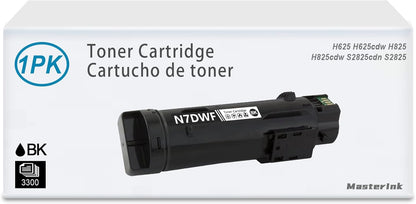 H625 N7DWF High Yield Toner Cartridge (1-Pack, Black): Compatible N7DWF Toner Cartridge Replacement for Dell H625 H625cdw H825 H825cdw S2825cdn S2825 Printer