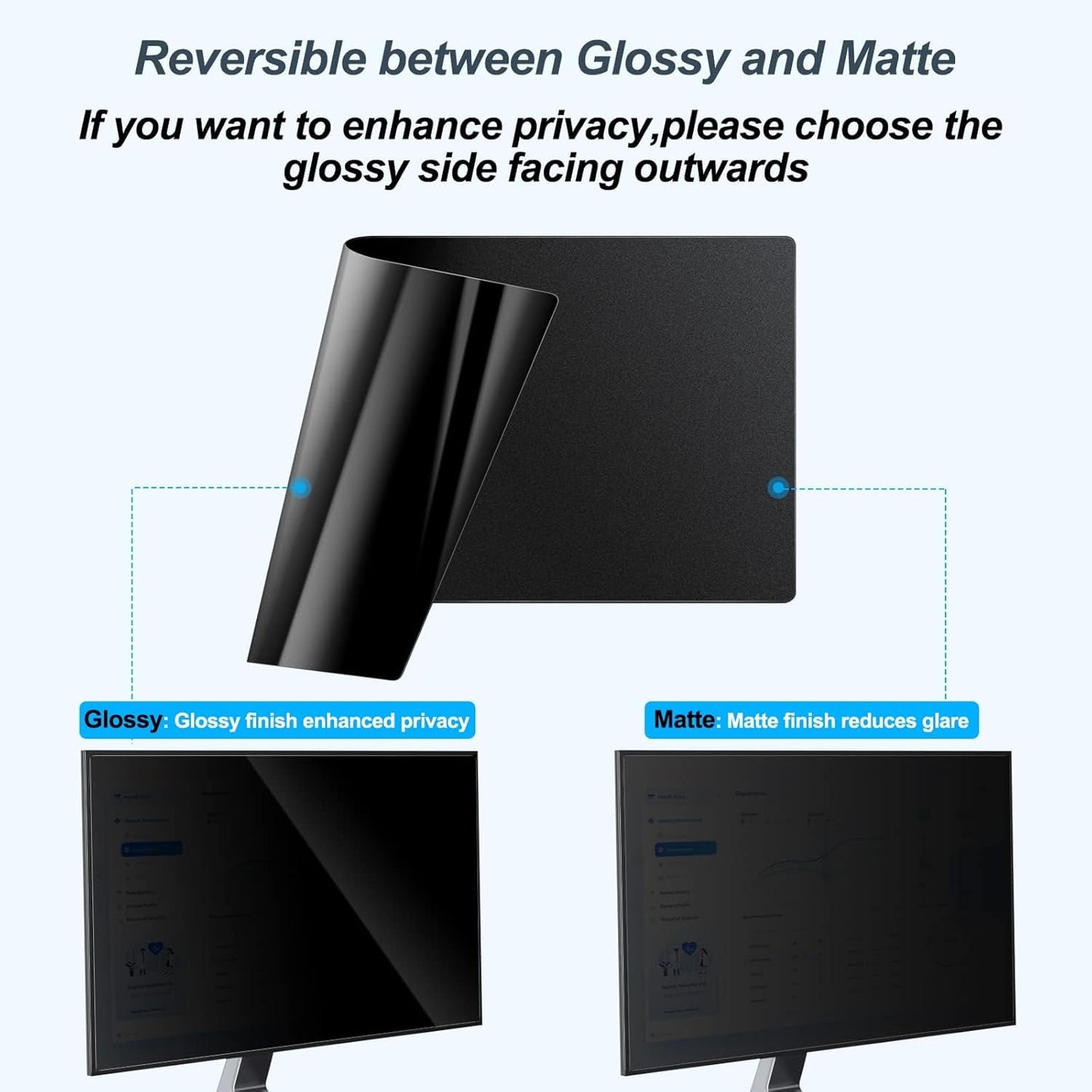 [3-Pack 24 Inch Privacy Screen for Monitor Computer Screen Privacy Filter for 16:9 Widescreen Monitor Desktop PC Anti-Glare Protector and Blue Light UV-Blocking