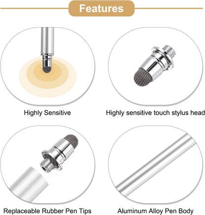 MECCANIXITY 4pcs Stylus Pens for Touch Screens Universal Capacitive Stylus Pencil Sensitivity for Phone Tablet Touch Screen Device,Black Pink Silver Blue