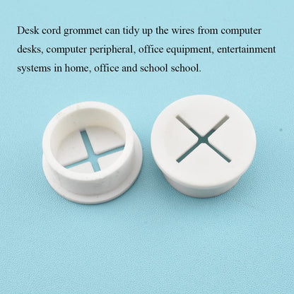 HAHIYO 4Pcs 1Inch/25mm White Flexible Rubber Desk Grommet Wire Grommet Cable Management Cord Hole Cover Desk Wire Hole Insert Wire Organizer for Computer Office Home School Equipment Systems