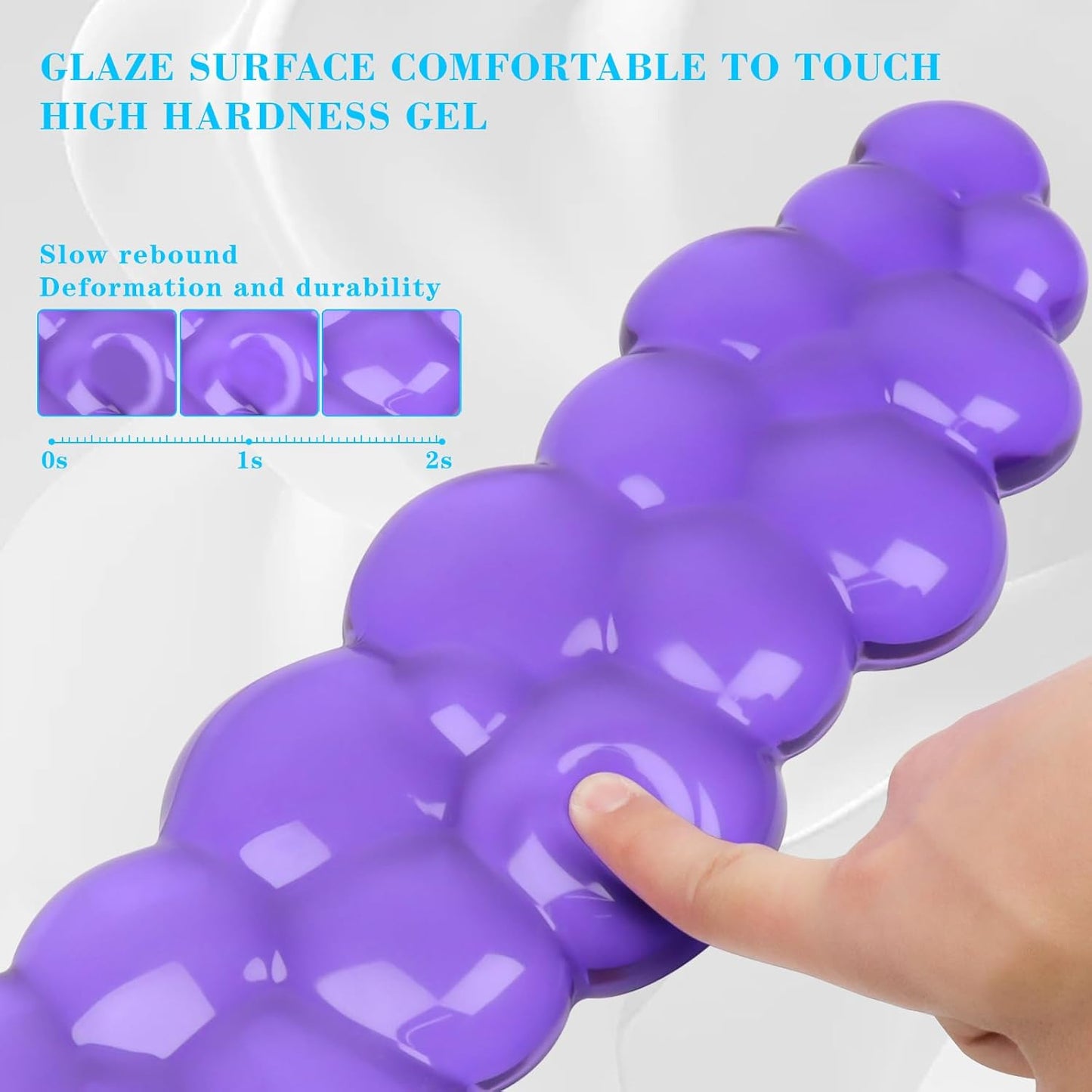 Gel Cloud Keyboard and Mouse Wrist Rest, Cute Wrist Support and Arm Support Keyboard Rest for Keyboard and Mouse Typing Pain Relief，Suitable for Office/Computer/Laptop/Gaming (Transparent Purple Set)