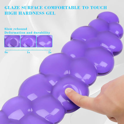 Gel Cloud Keyboard and Mouse Wrist Rest, Cute Wrist Support and Arm Support Keyboard Rest for Keyboard and Mouse Typing Pain Relief，Suitable for Office/Computer/Laptop/Gaming (Transparent Purple Set)