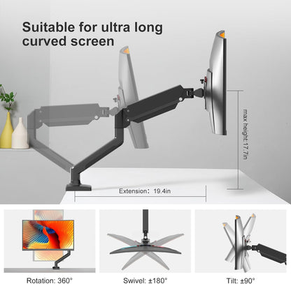 PHOLITEN Single Monitor Mount Fits 13-32 inch,4.4-19.8lbs, Fully Adjustable Gas Spring Monitor Arm with VESA 75 * 75mm/100 * 100mm Mount
