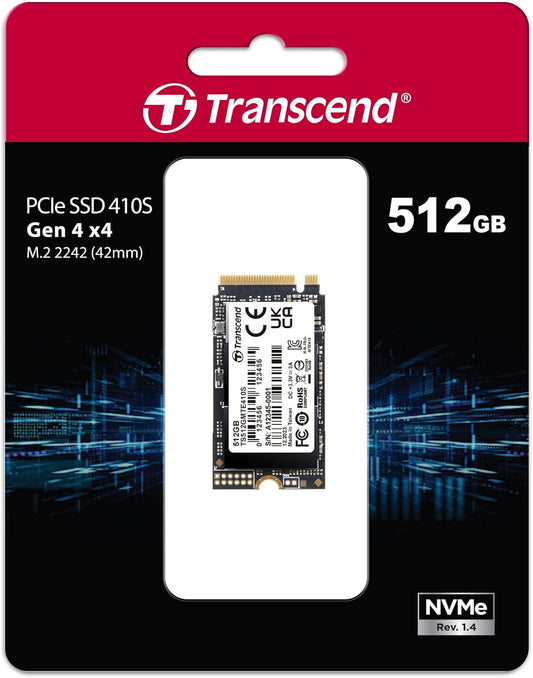 Transcend 512GB M.2 2242 SSD, Up to 5000MB/s, PCIe Gen4x4 NVMe 3D TLC, for Ultra-Thin Laptops, Lenovo Legion Go&Yoga Gen 6, ASUS ExpertBook&ZenBook, Mini PC, DRAM-Less Design for Low Power Consumption