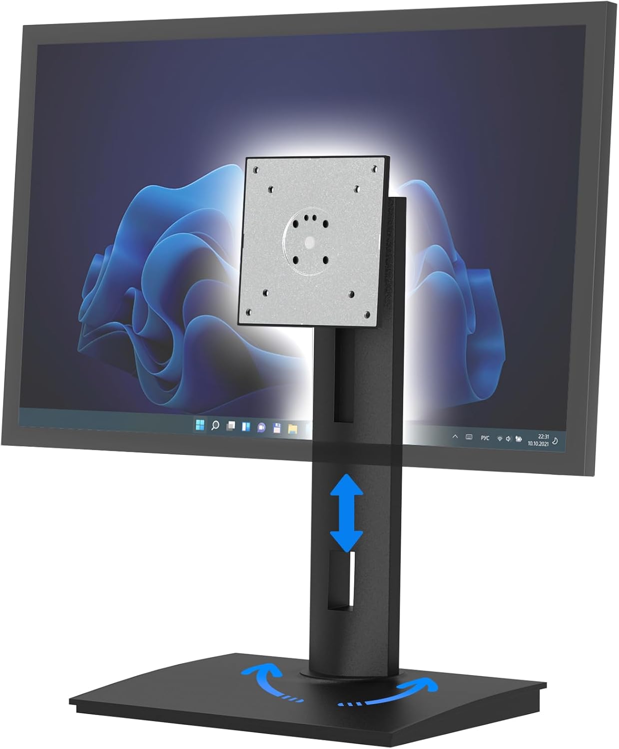 Vesa Monitor Stand with Spring-Adjustable Height, Swivel, Tilt, Rotation Vesa Stand, Compatible with Monitors Within 32 inches and Weighing Between 4.8-11lb (Black, Only for 7.7-11 lb Monitor)