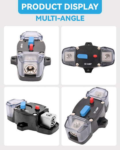 100 Amp Circuit Breaker 12-48 Volt DC 100A Self Recovery Resettable High Amp Circuit Breaker with Manual Reset Button for Automotive RV Marine Boat Car Audio and Amps Protection