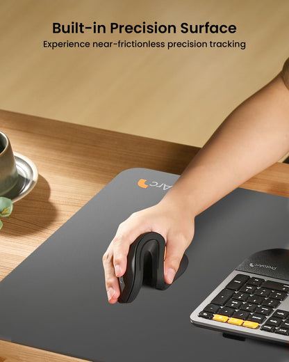 ProtoArc Leather Desk Mat, Large Mouse Pad- 31.5×15.8 inch, Non-Slip PU Leather Desk Pad Protector, Premium Desktop Mat for Computer, Keyboard and Mouse, Gray