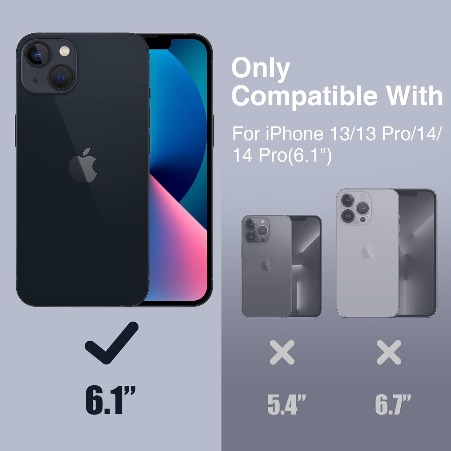 Battery Case for iPhone 13/13 Pro/14/14 Pro Charging Case with Stand 7000mAh Rechargeable Ultra-Slim Anti-Fall Protection Extended Charger Cover for iPhone 14/14Pro/13/13 Pro Battery Case 6.1" Black