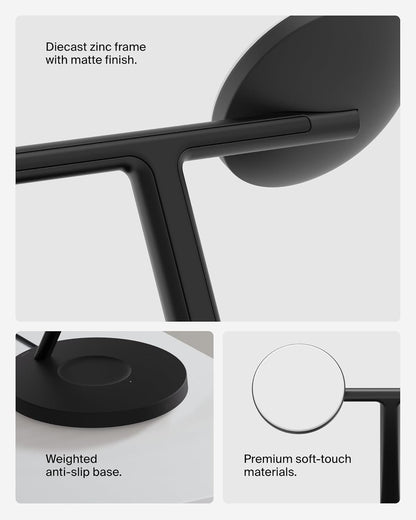 Belkin MagSafe-Compatible Charger, 3-in-1 Wireless Charging Station, Qi2-Certified 15W Wireless Charge for Apple iPhone 17 Series, Apple Watch, AirPods w/Non-Slip Base, 40W Included - Black