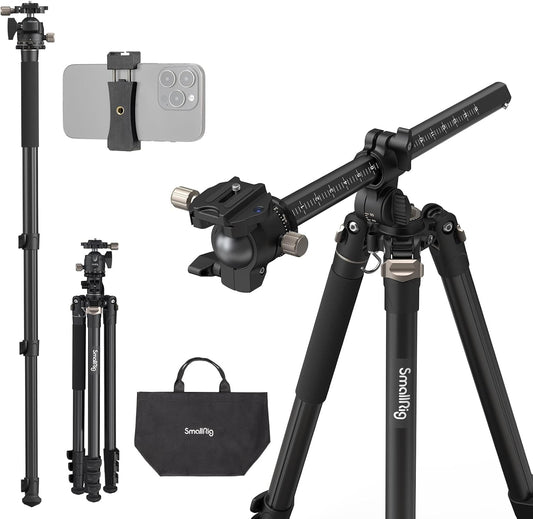 SmallRig CT200 72.8"/200cm Horizontal Overhead Tripod for Camera with Smartphone Holder & Carrying Bag, 33lb Max Load Aluminum Horizontal Camera Tripod for Overhead Shots