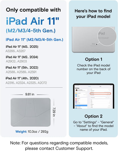 MOFT Dynamic Folio Case for for iPad Air 11-inch M3 M2 2025 2024/10.9 Air 5th 4th Generation 2022 2020, iPad Pro 11 Inch 4th/3rd/2nd Gen, Magnetic Case with 20+ View Angles, Soothing Mist x Misty Cove