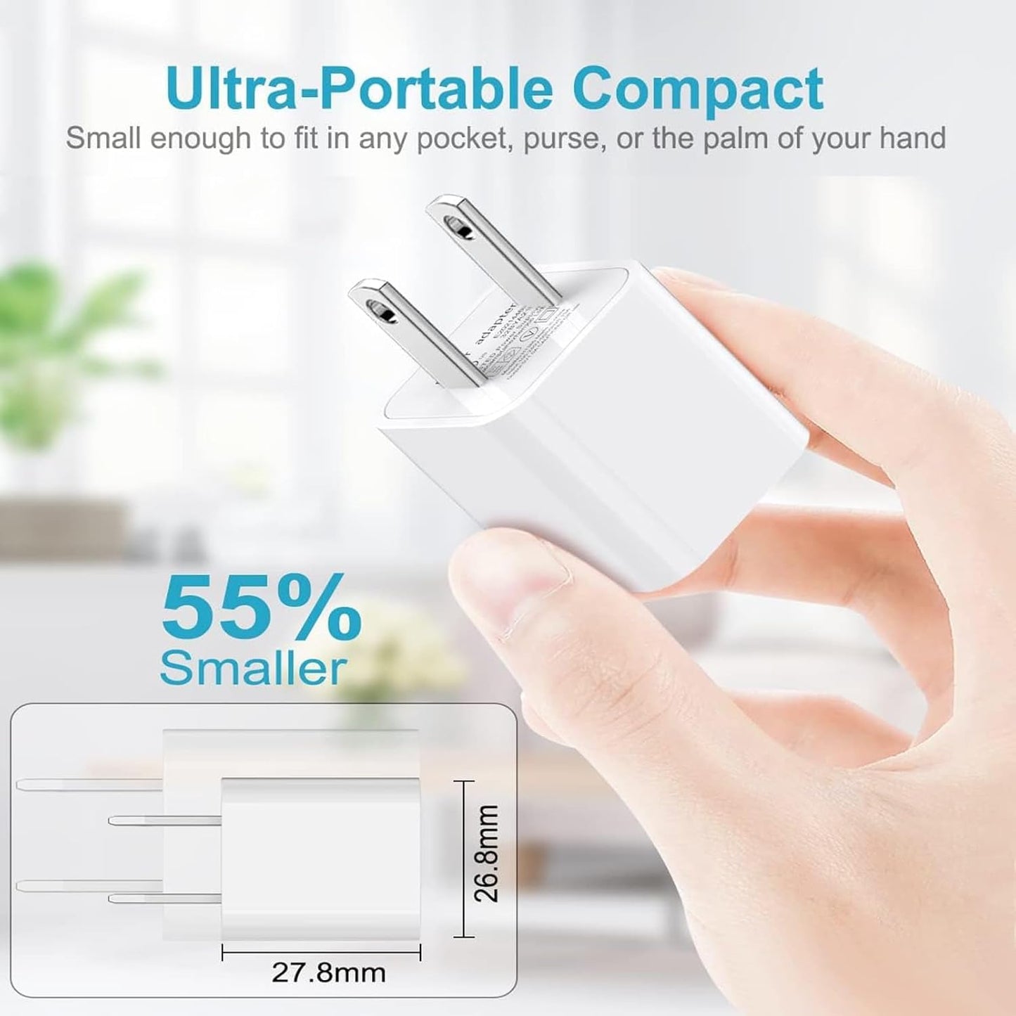 iPhone Charger, 3Pack [MFi Certified] Lightning Cable Quick Fast Charging Cords and 3Pack USB Wall Charger Travel Plug Block Adapter Compatible with iPhone 14/13/12/11 Pro Max/Xs/XR/X/8 Plus and More