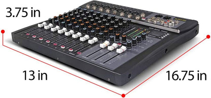 G-MARK MR80S Audio Mixer Interface USB Bluetooth Mixing Console 8 Channel 48V Phantom Power Sound Board Music Reverb For PC Stage DJ Studio Sound Controller Analog Mixer