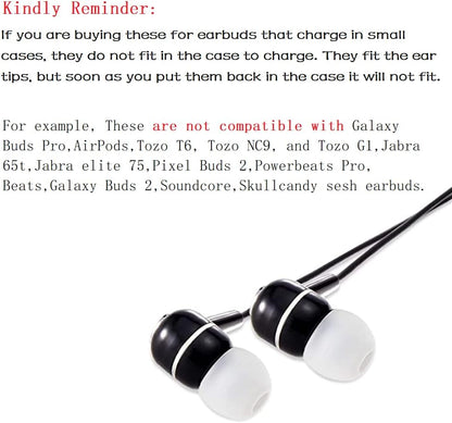 Earbud Replacement Tips Silicone Earbud Tips Ear Bud Covers Fit Most in-Ear Earbuds(Inner Hole 3.8mm -5.1mm) Headphone Ear Tips 9 Pairs S M L
