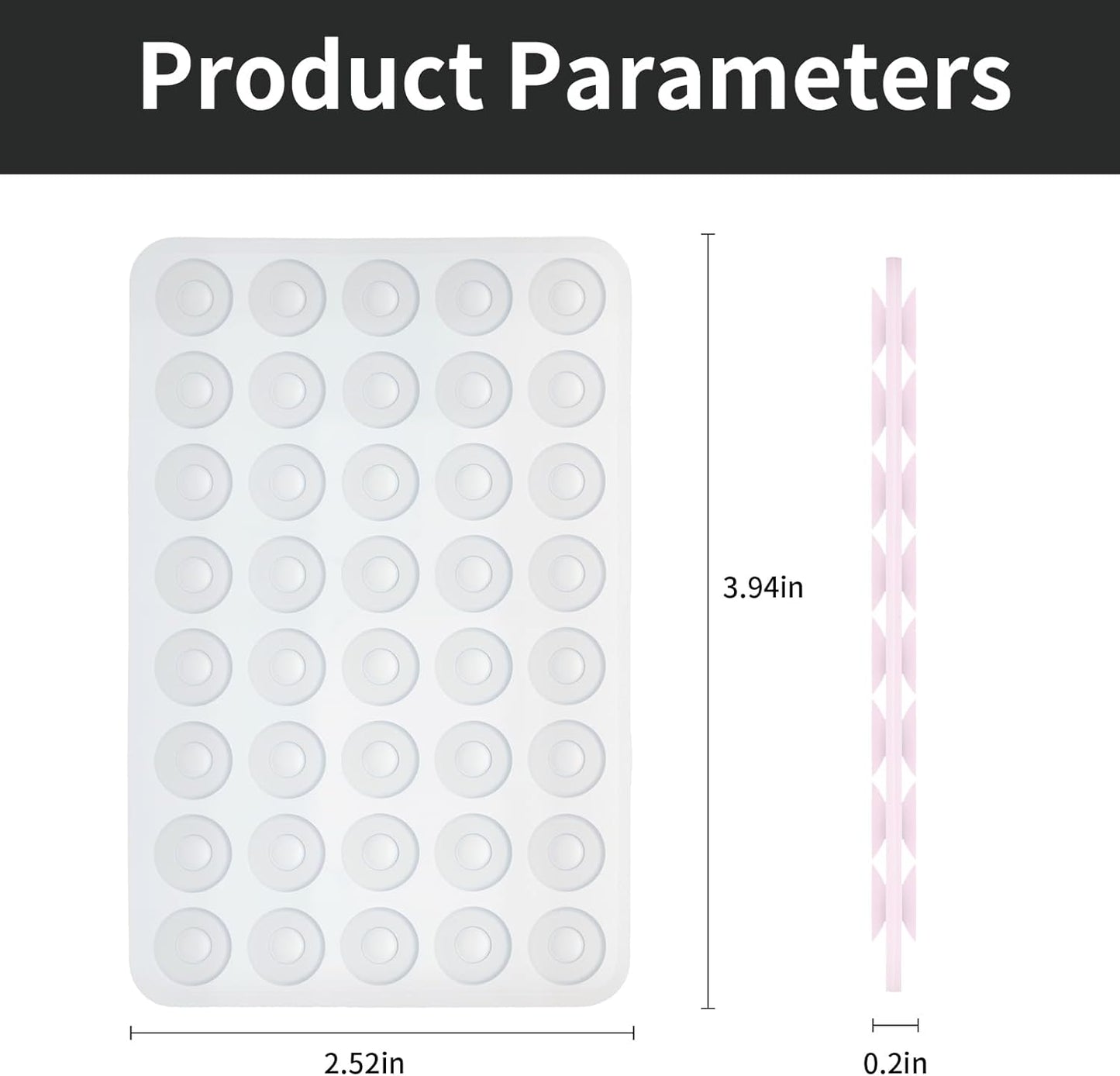 2 Pack Silicone Double-Sided Suction Grip – 40 Cups per Side, Strong Hold for iPhone, Galaxy, Pixel, Android – Hands-Free for Selfies & Videos (Clear)