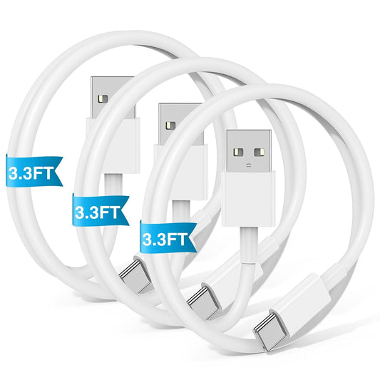 Car Carplay Cable USB to USB C Cable for iPhone 16 15 Pro Plus Pro Max，3-Pack 3.3FT USB A to USB C Cable for iPad Pro/Air/Mini，for Samsung S24/S23/S22/S21，for MacBook Pro/Air and More