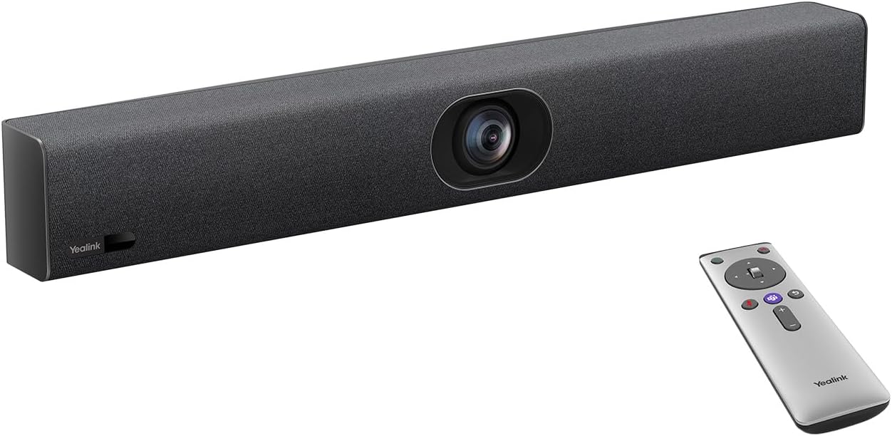 Yealink UVC40 E2 USB Conference Room Camera System Ultra-HD 4K Video Conference Camera 120° Wide-Angle Lens Built-in 8 Microphone Arrays Auto Framing Speaker Tracking and Smart Area Exposure Webcam