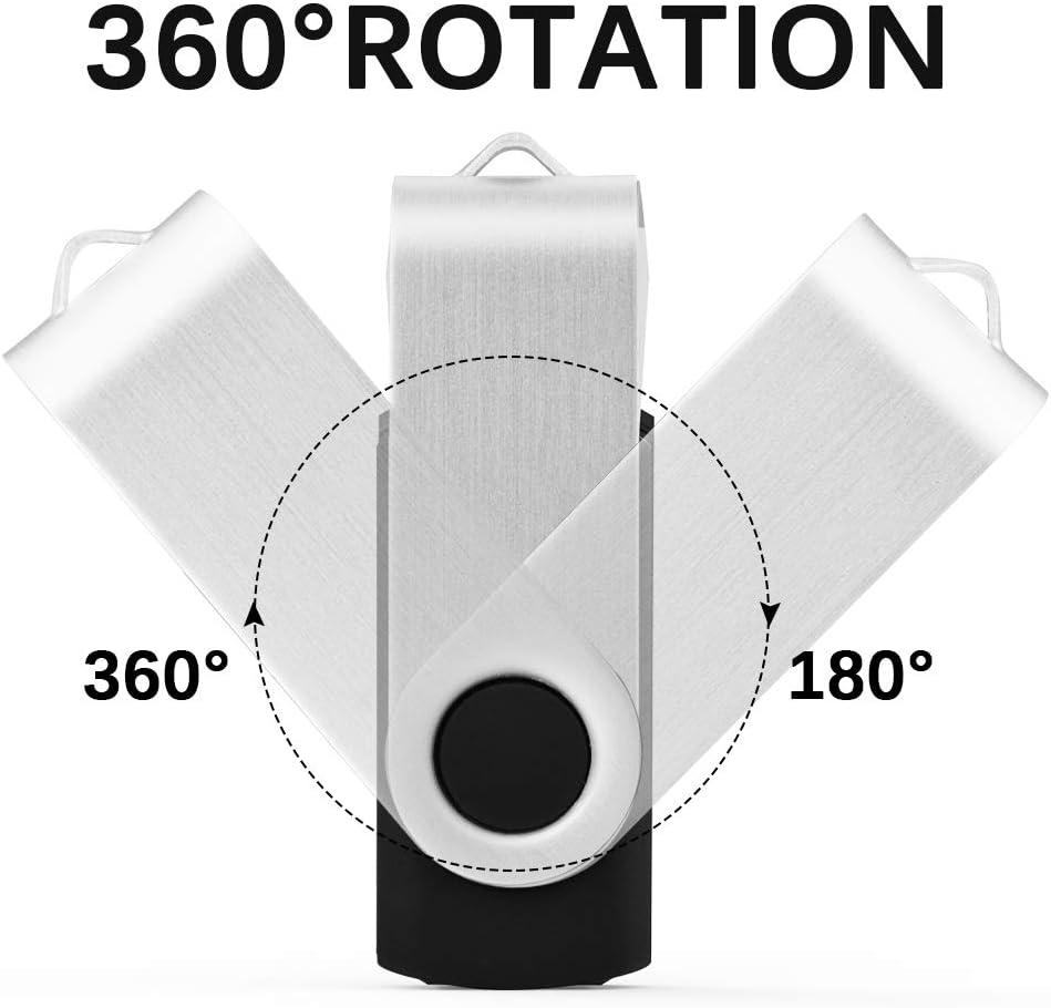 KEXIN 10 Pack 4GB Flash Drive Thumb Drive 4G USB Drive Memory Stick with LED Indicator, USB 2.0 Black