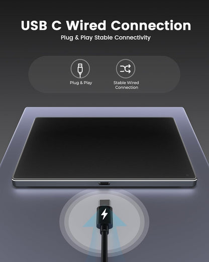 seenda Trackpad, Upgrade Smooth Glass Surface with Multi-Touch, Aluminum Slim USB Wired Win/Mac Touchpad with High Precision Navigation for Windows 10/11 Computer and iMac, MacBook Air/Pro