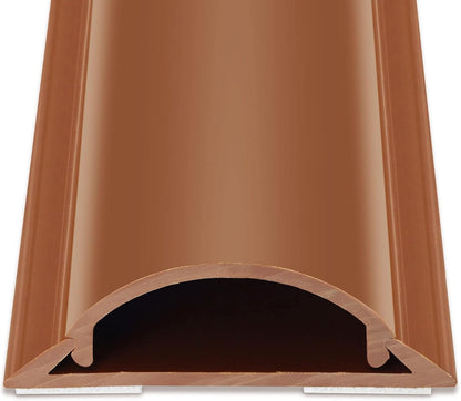 Cord Hider Floor 68in (4 x L17in), Large Capacity Floor Cord Cover, Hard PVC Wire Cover, Cable Management Floor, Brown, Cord Cavity - 1.1"(W) x 0.4"(H)
