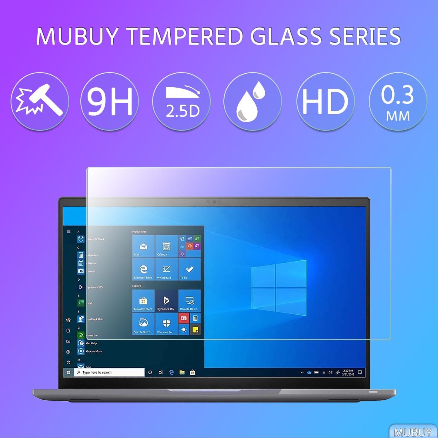 MUBUY-GOL Tempered Glass Screen Protector for 16" Samsung Galaxy Book4/5 Pro & Pro 360, Galaxy Book4 Ultra & Edge Laptops - 9H Hardness, Anti-Scratch Protection