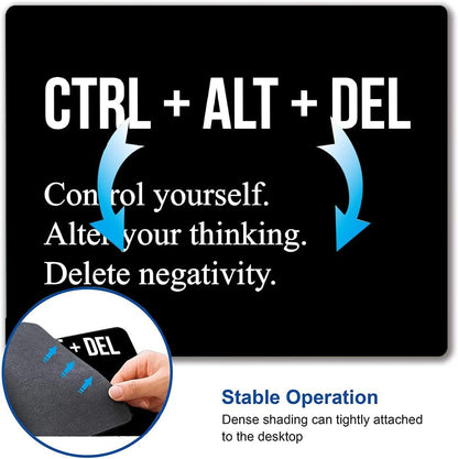 Motivational Mouse Pad, Black Inspirational Mouse Pad with Designs, Square Mouse Mat Waterproof Mousepad Non-Slip Rubber Base Mouse Pads for Office Laptop