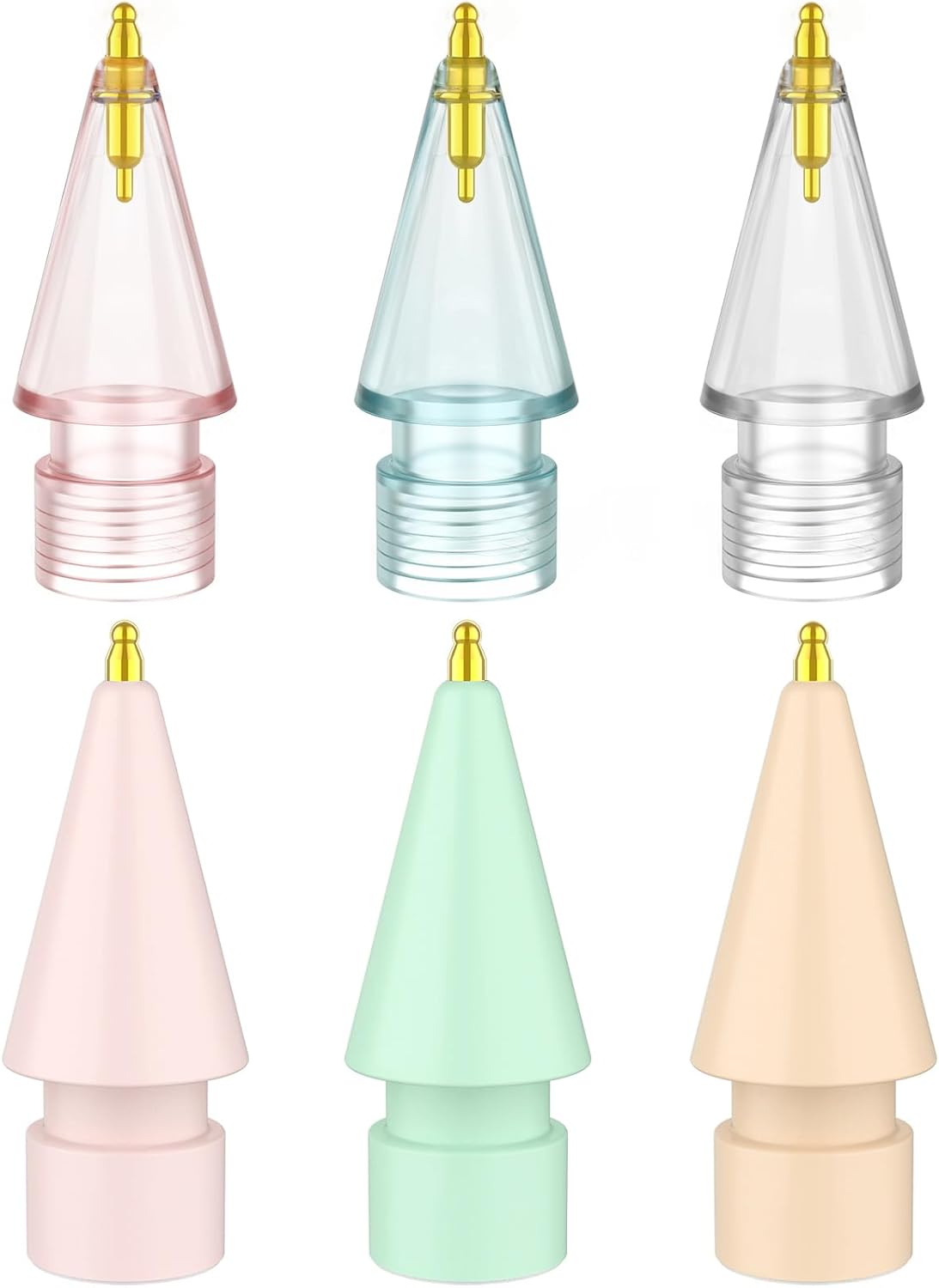 6 Pack Fine Point Replacement Tips Compatible with Apple Pencil 2nd Generation, Apple Pencil 1st Generation, Apple Pencil USB-C & Apple Pencil Pro Colorful iPencil Nibs (Multicolour)