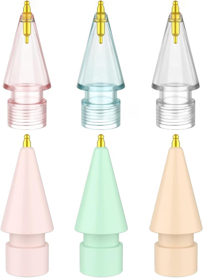 6 Pack Fine Point Replacement Tips Compatible with Apple Pencil 2nd Generation, Apple Pencil 1st Generation, Apple Pencil USB-C & Apple Pencil Pro Colorful iPencil Nibs (Multicolour)