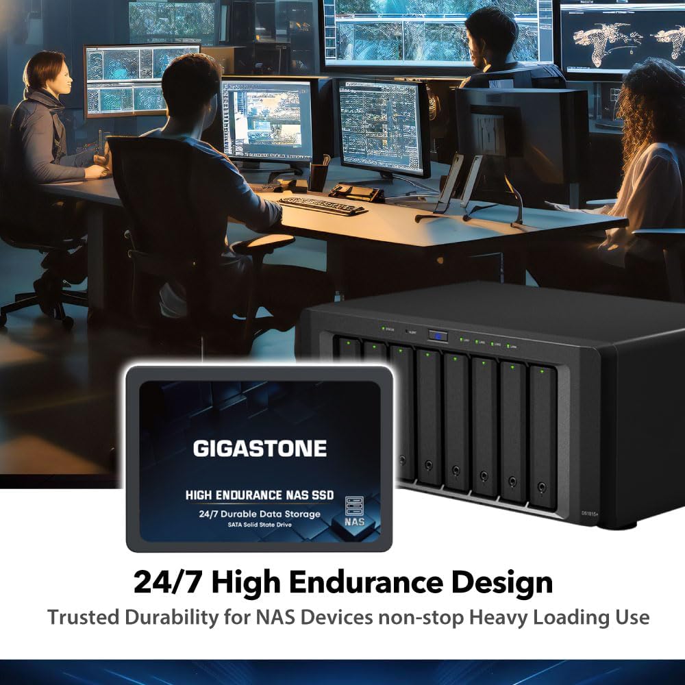 Gigastone 1TB NAS SSD Drive (6-Pack) 24/7 Durable TLC High Endurance RAID Data Storage Network Attached Storage 2.5" SATA Internal Solid State Hard Drives