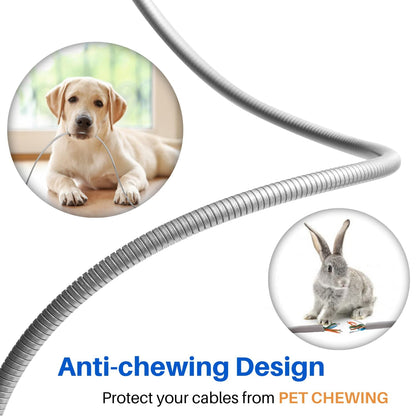 MFi Certified Charger Cable[2 Pack, 6.6 Feet] Metal Braided USB Cable with Insulation Coated Steel Jacket, Strong & Fast Charging Data Transfer Cord Compatible with iPhone/iPad