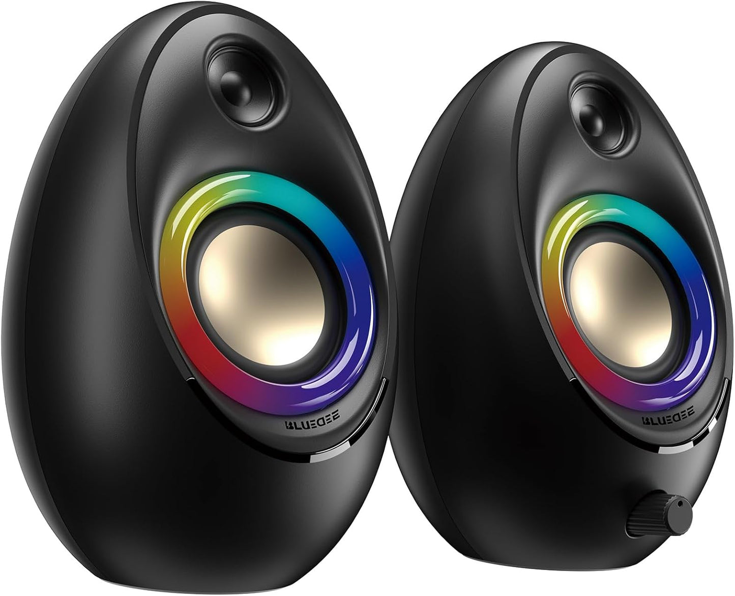 Bluedee Computer Speakers for Desktop PC, Bluetooth 5.4 Desktop Speakers with 2 Speaker Units, Dynamic RGB Light USB Speaker, USB/Type-C Powered Plug & Play PC Speakers for Desktop, Laptops, Tablet