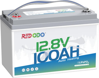 Redodo 12V 100Ah LiFePO4 Battery with Self-Heating, Built-in 100A BMS, Supports Low Temperature Charging(-4℉) Group 31 Lithium Battery, 4000+ Deep Cycles, Perfect for RV, Solar, Off-Grid in Cold Areas