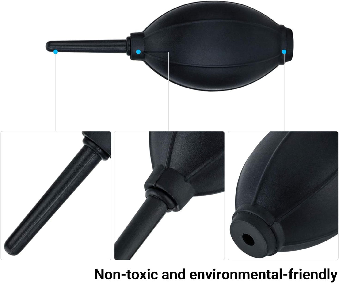 Soft Tip Silicone Super Air Blower Blaster Pump Dust Cleaner Include Micro Fiber Cleaning Cloth, Bulb Blower for Digital SLR Lens Sensor LCD Screens Musical Instruments Keyboards Telescope Filters