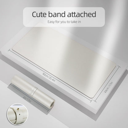 YSAGi Desk Mat, Mouse Pad,Waterproof Desk Pad,Large Mouse pad for Desk, Leather Desk Pad Large for Keyboard and Mouse,Dual-Sided Mouse Mat for Office and Home (35.4" x 17", Grey)