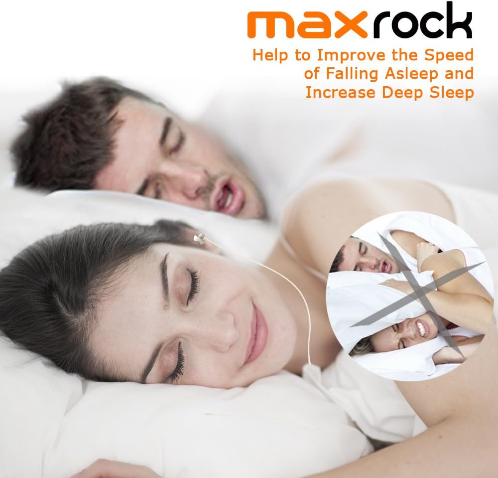 MAXROCK Sleeping Headphones, in-Ear Soundproof Earplug Soft Earbuds with Mic Noise Cancelling Sleep Earphones Earpods for Side Sleeper, Insomnia, Snoring, Air Travel, Bedtime Listening… (White)
