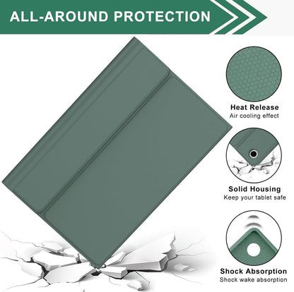 Keyboard Case for Samsung Galaxy Tab A9 Plus 5G 11 inch 2023 (SM-X210/X216/X218), 7 Color Backlit Detachable Keyboard Bluetooth, Smart Folio Cover with S Pen Holder for Galaxy Tab A9+ 11"(Dark Green)