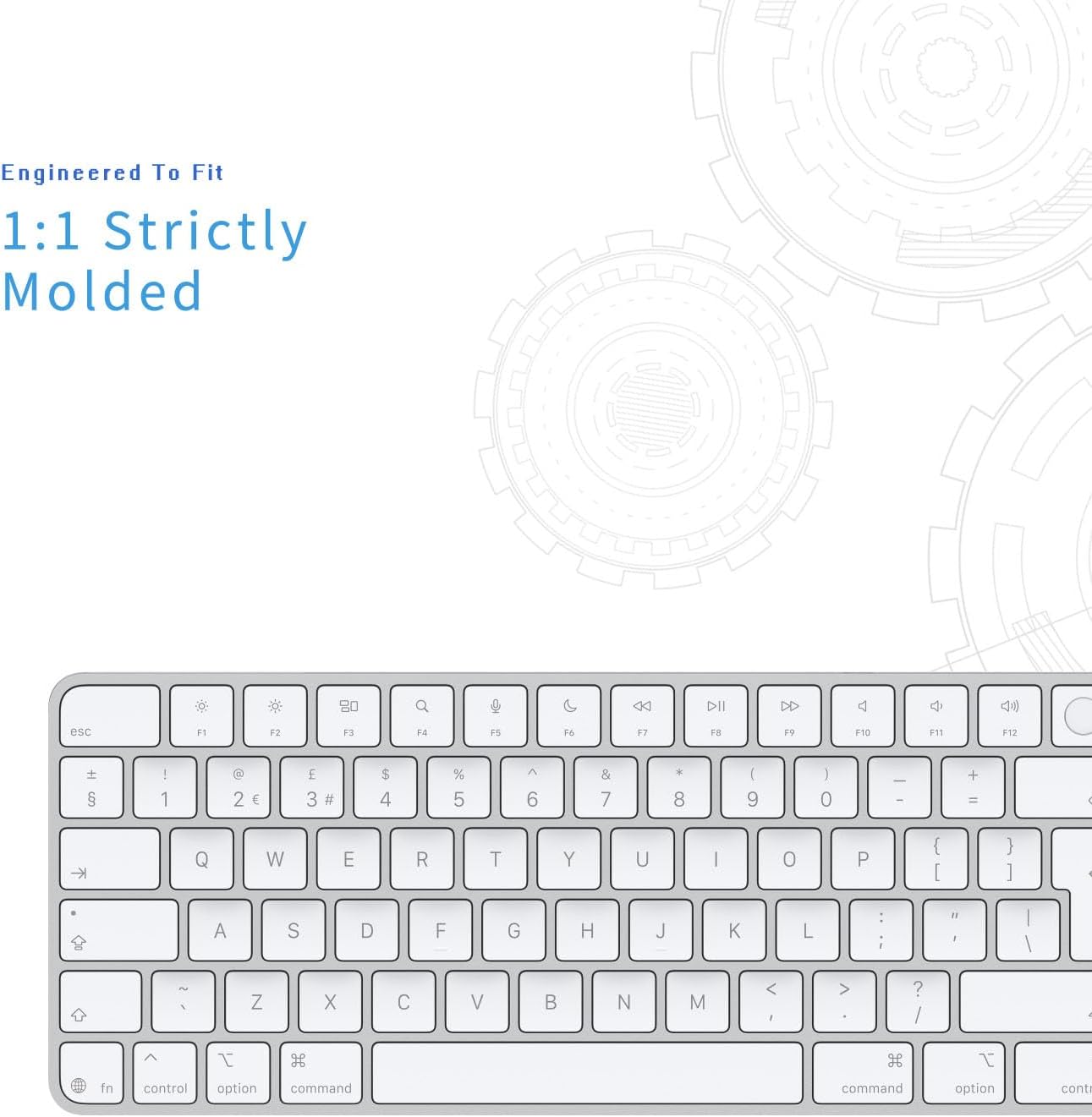 Keyboard Cover for 2024 M4 iMac Magic Keyboard (Europe Layout, 7 Shape Enter Key)(Model A3119, Touch ID, with Numeric Key) - Ultra Thin, Protective and Clear Keyboard Cover Protector Skin