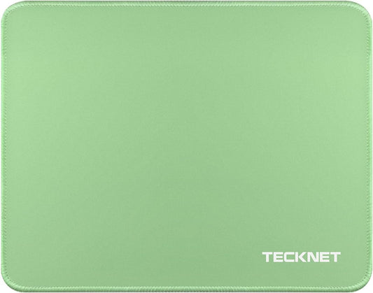 TECKNET Mouse Pad with Anti-fray Stitching, Waterproof Surface & Non-Slip Rubber Base with Stitched Edges Gaming Mouse Mat for Laptop，Compatible with Laser and Optical Mice - LT.Green