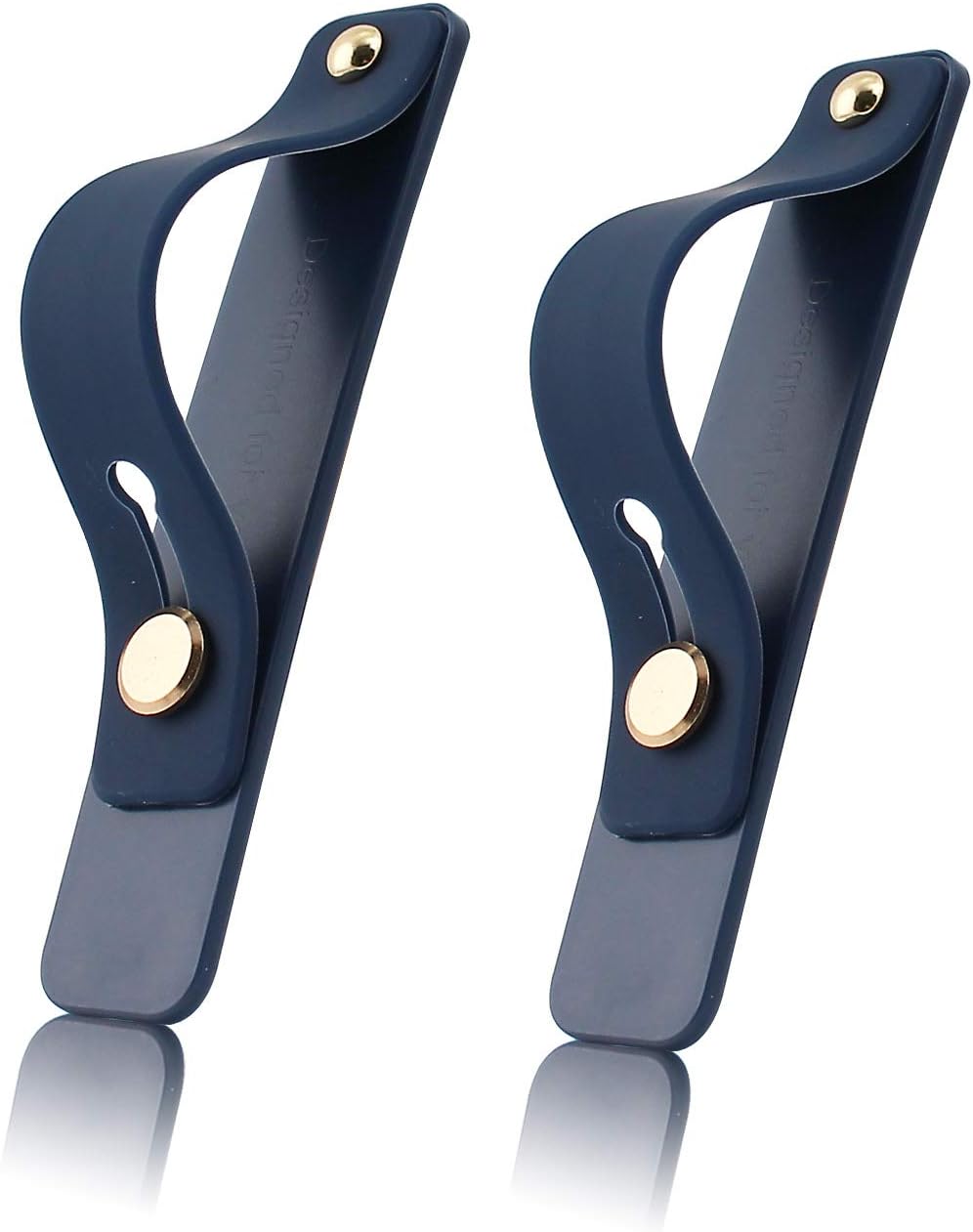 Removable and Reusable Cell Phone Grip Strap, Yetaida Telescopic Finger Kickstand Bracket Universal Silicone Phone Holder Stand and Portable Finger Loop for Most Smartphones Case (Navy)