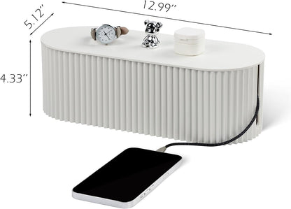 Large Cable Organizer Box for Power Strips, Surge Protectors, Chargers, TV Computer Wires - White