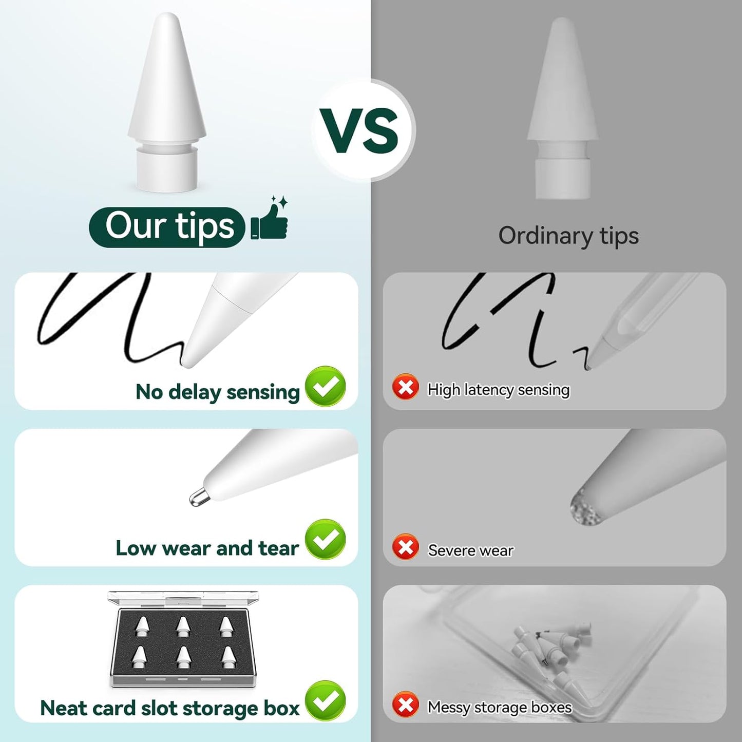 Inesore 4 Styles Replacement Tips for Apple Pencil Pro,Multiple Options Metal Durable Nibs Accessories for Apple Pencil Pro/2nd Generation/1st Gen/USB-C (4 Pack)