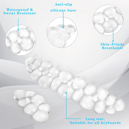Gel Cloud Keyboard and Mouse Wrist Rest, Cute Wrist Support and Arm Support Keyboard Rest for Keyboard and Mouse Typing Pain Relief，Suitable for Office/Computer/Laptop/Gaming（White）