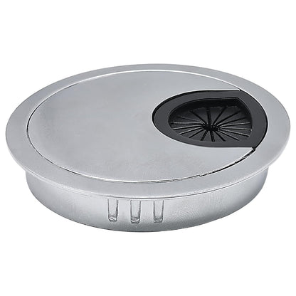 1 Pcs Desk Grommet 3-1/8" / 80 mm, Desk Cord Hole Cover, Cable Grommet Metal Zinc Alloy Materilal, Desk Hole Grommet for Home & Office Pc, Detachable Cable Cord Organizer-Matte Silver