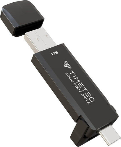 Timetec 1TB Pro Portable USB 3.2 Gen 2 Type-C/Type-A SSD Read Speed 1000MB/s Solid State Drive Stick for iPhone 15/Android/Tablet/Windows/Mac