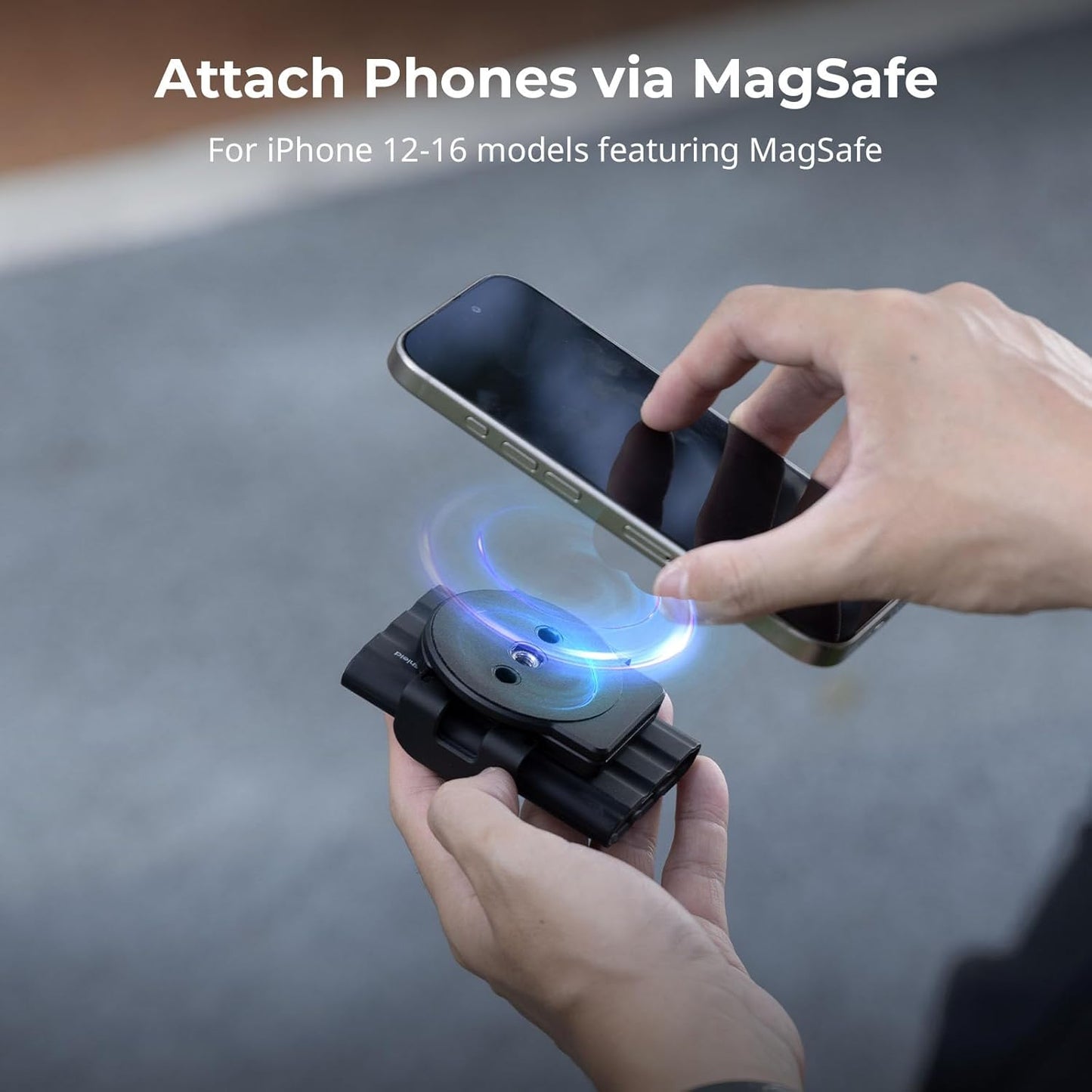 SMALLRIG Phone Mount Bracket SSD Holder for MagSafe, 1.6-2.4in Wide Clamping, for Samsung T5 T7 SSD, for SanDisk SSD, for iPhone 16/15/14/13/12, Universal SSD Drive Holder for Camera Cage - 5397